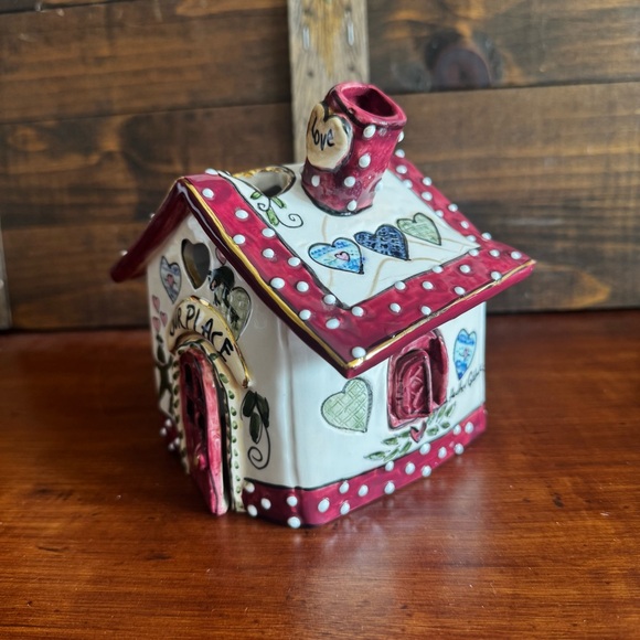 Blue Sky Heather Goldminc Ceramic House & Base Authentic Vintage Valentine's - Picture 2 of 8